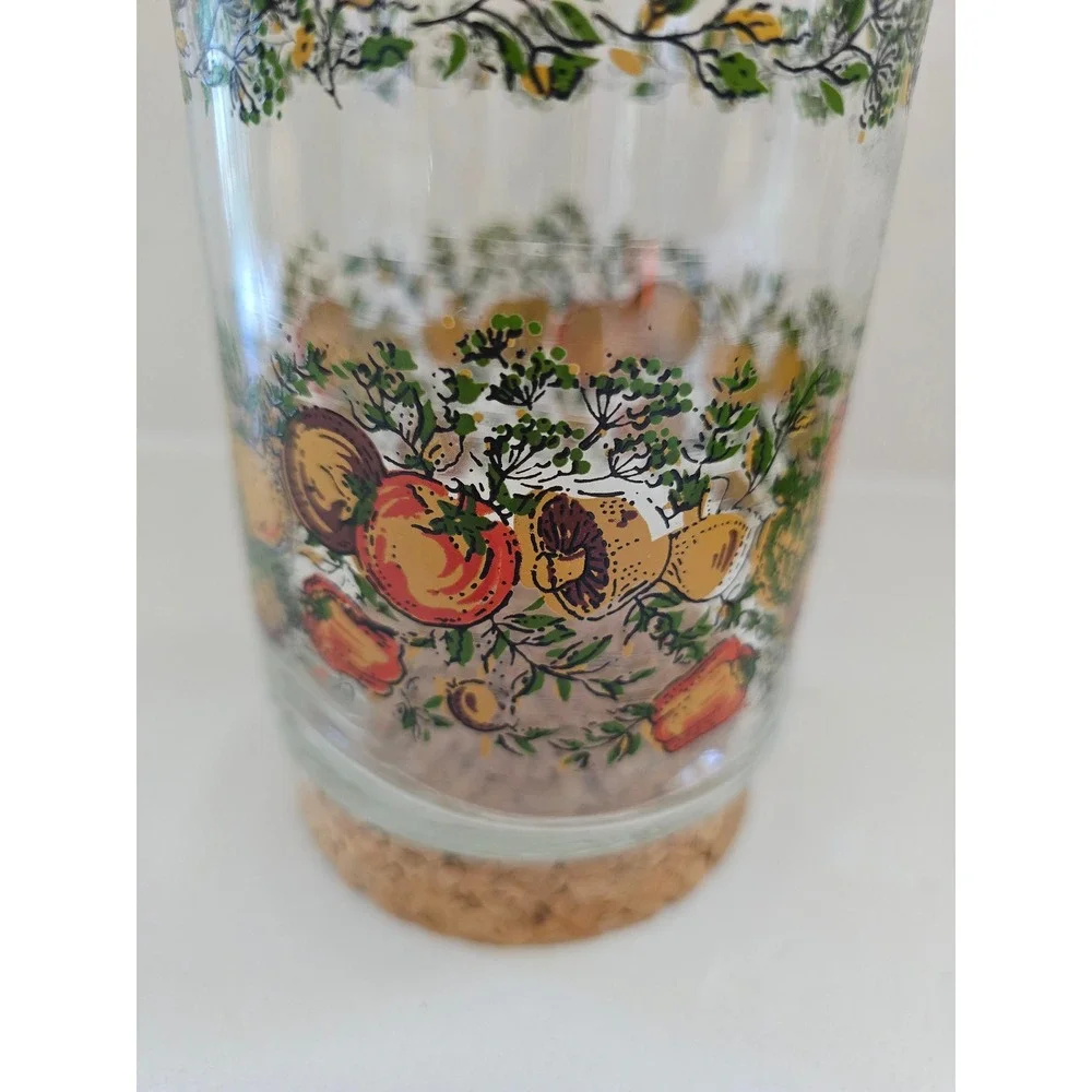 Vintage 70s Corning Spice of Life with Cork Lid Small Canister Retro Kitchen